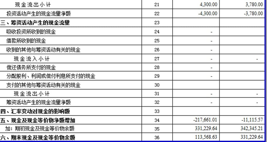 現(xiàn)金流量表模板內(nèi)容簡介及使用說明